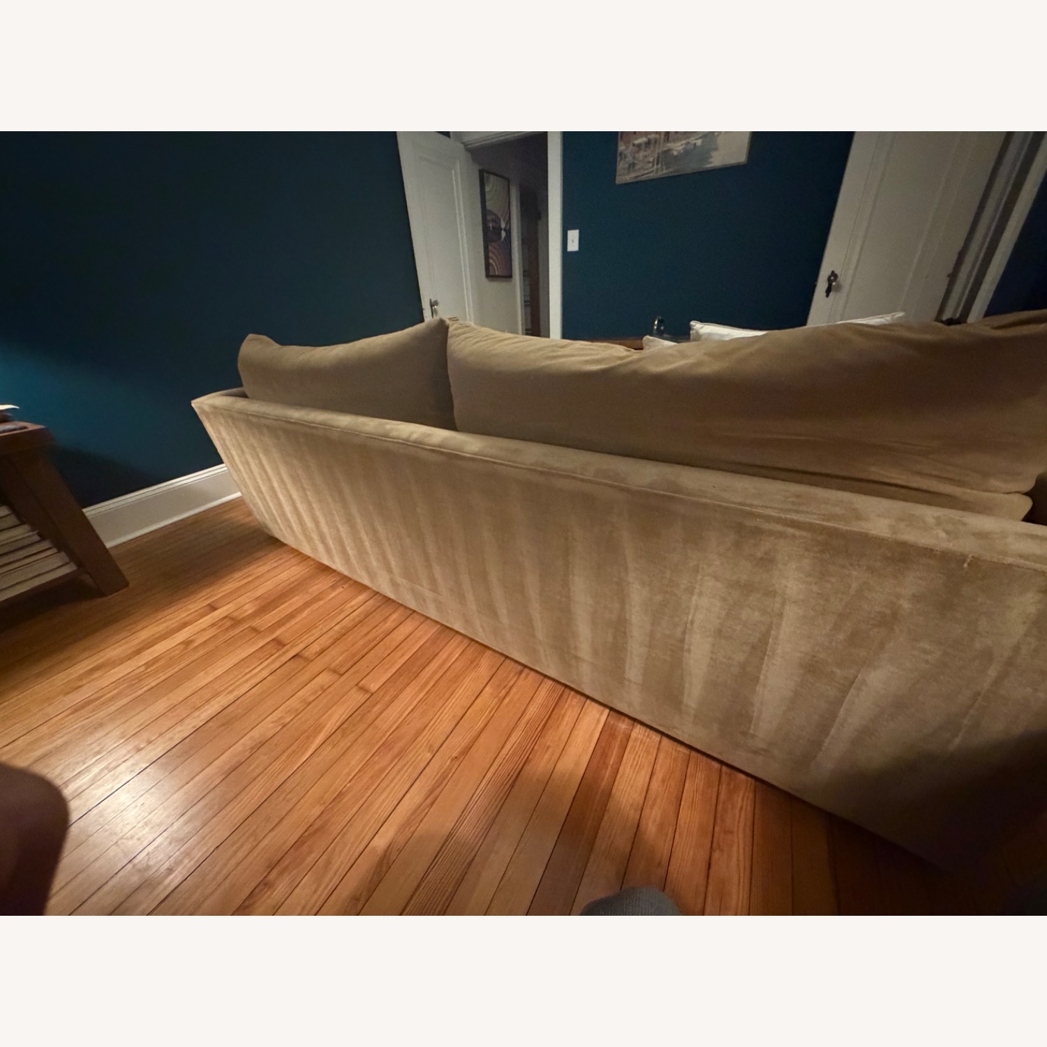 Crate & Barrel Lounge Natural Microsuede 3+ Seater Sofa - image-9