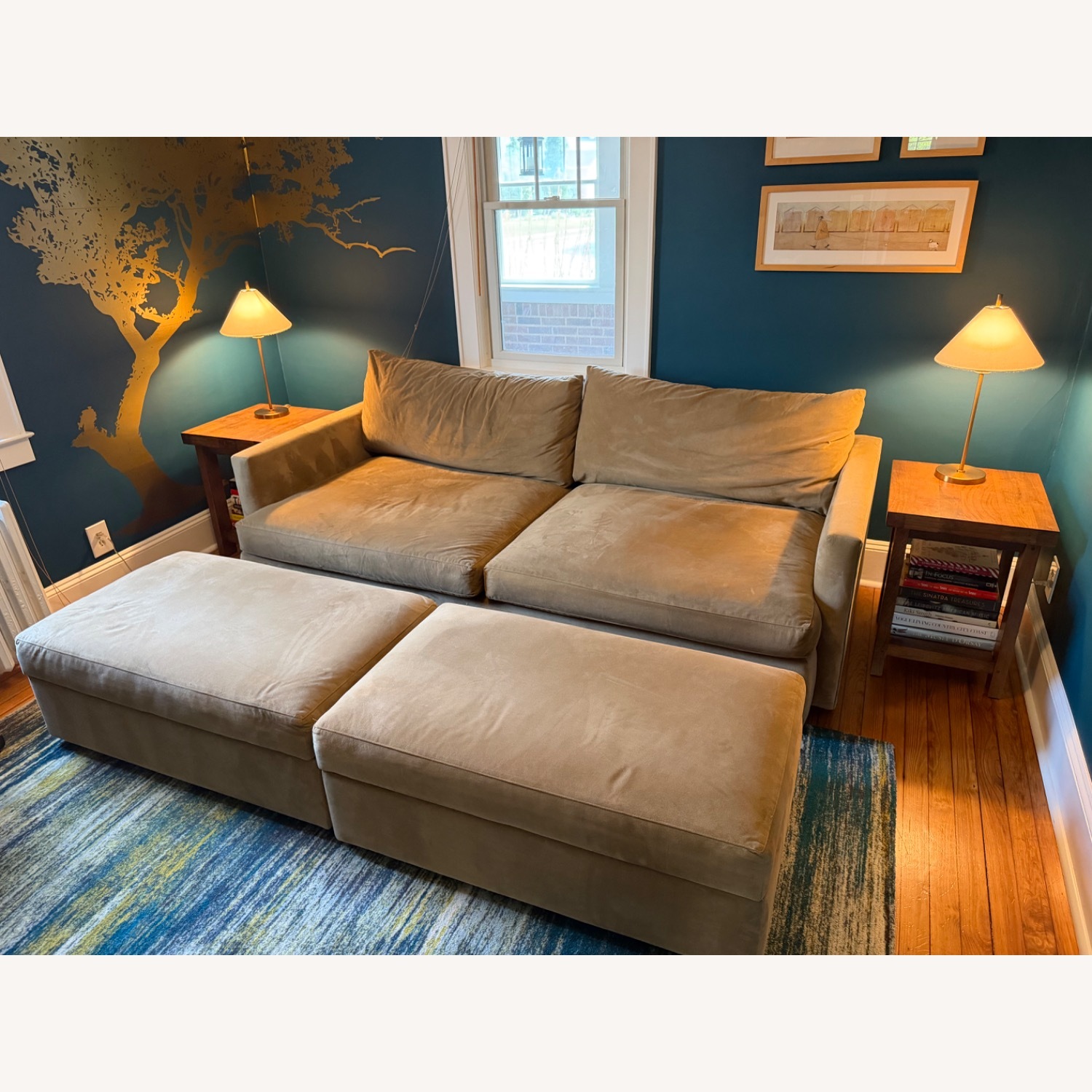 Crate & Barrel Lounge Natural Microsuede 3+ Seater Sofa - image-6