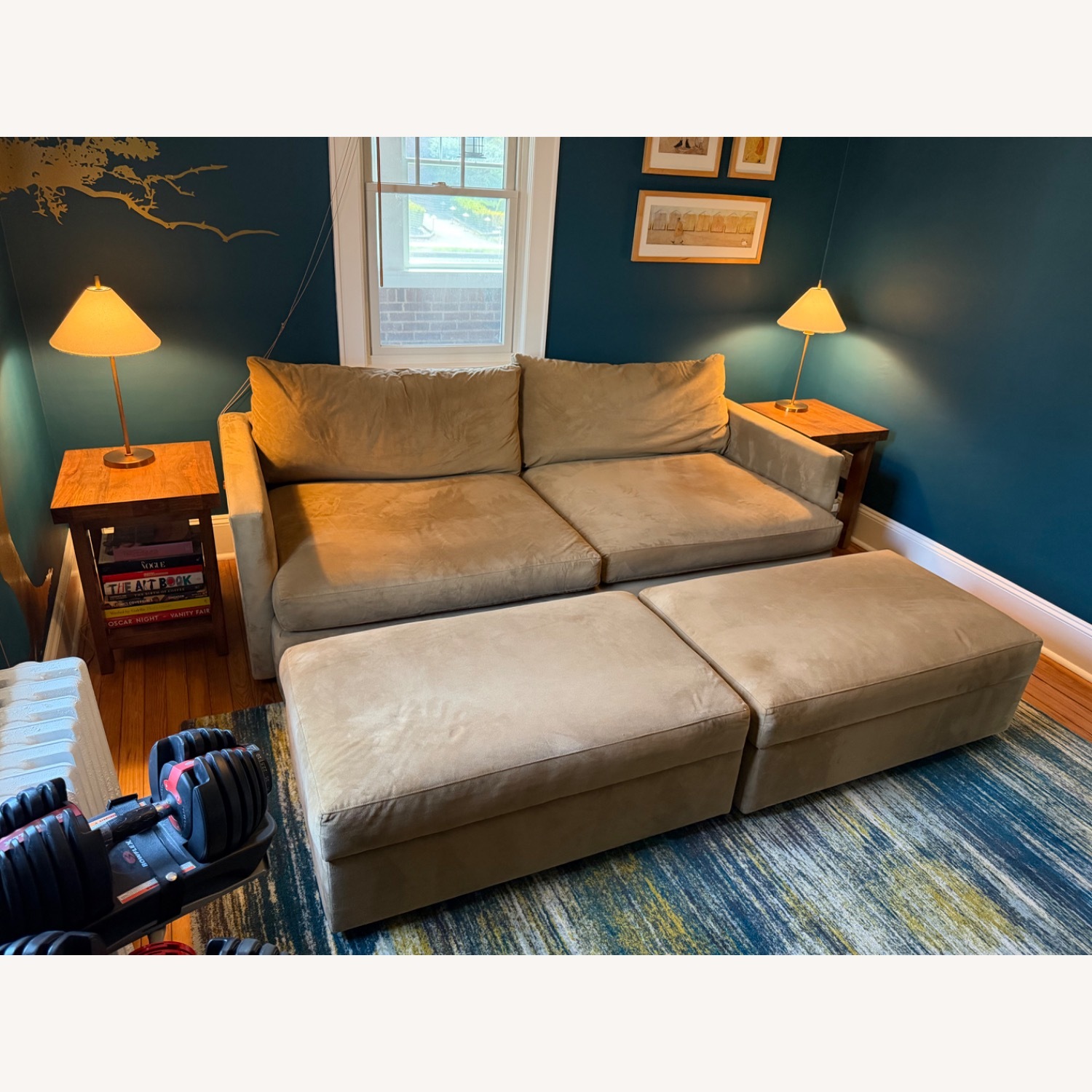 Crate & Barrel Lounge Natural Microsuede 3+ Seater Sofa - image-5