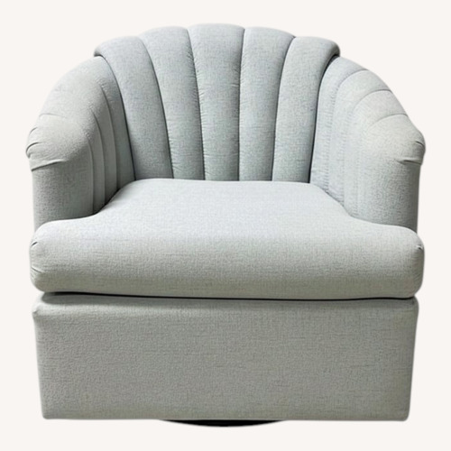 Used Pair of Light Blue Shade Swivel Club Chairs for sale on AptDeco
