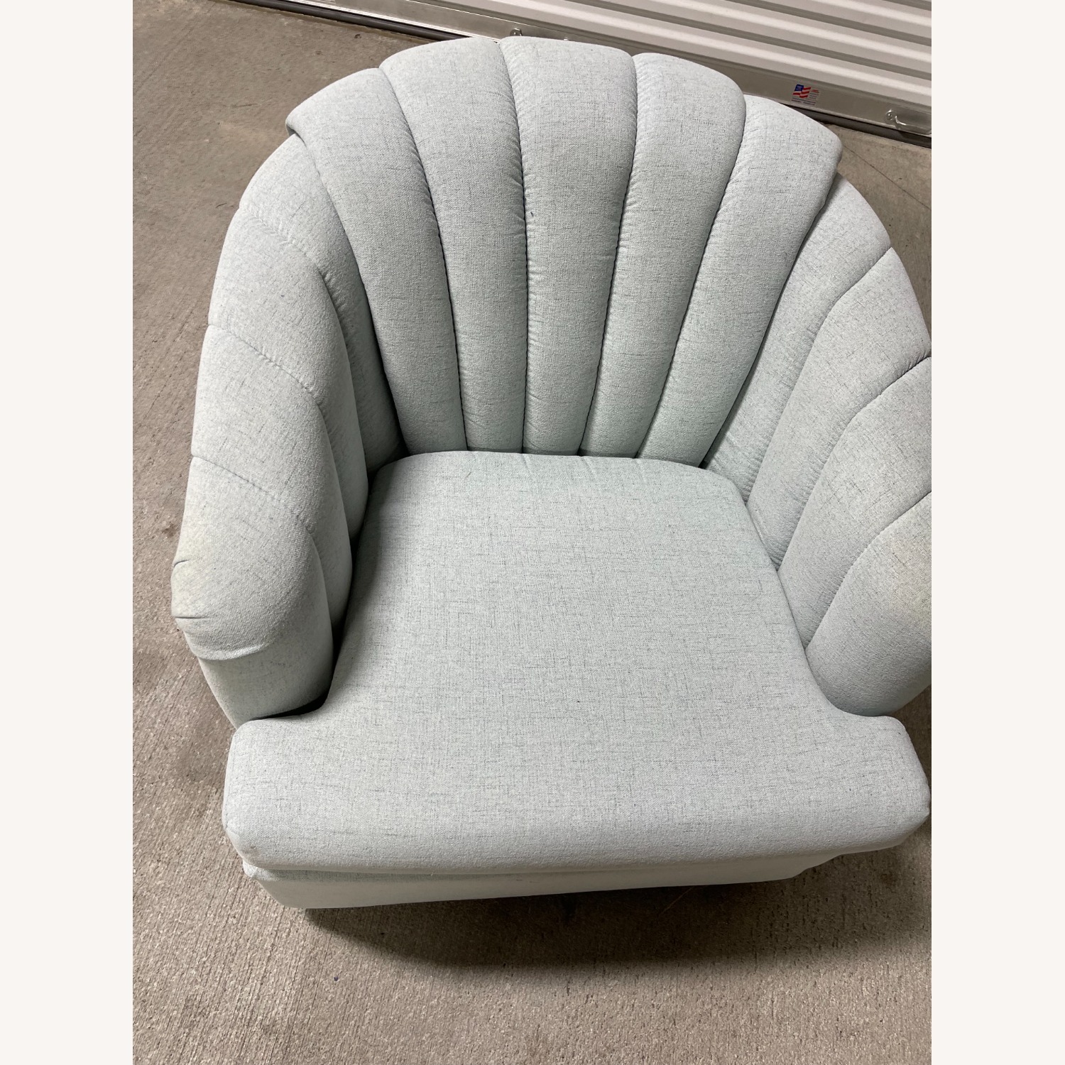 Pair of Light Blue Shade Swivel Club Chairs  - image-6