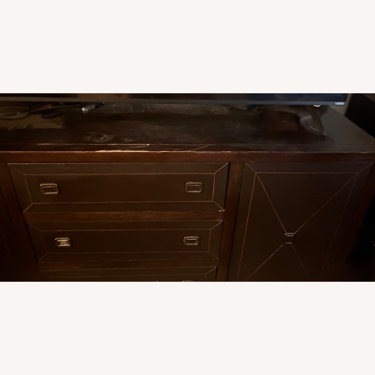 Dark Brown Wood Dresser - image-2