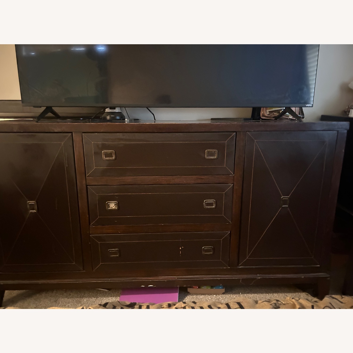Dark Brown Wood Dresser - image-1