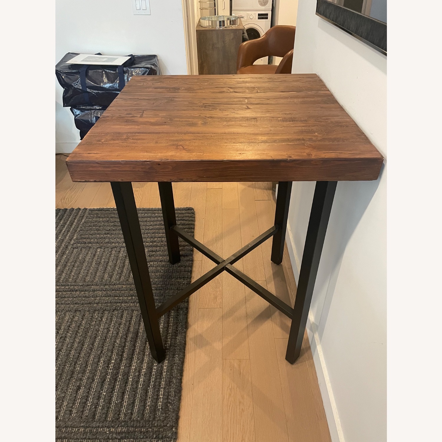 Pottery Barn Griffin Square Reclaimed Wood Bar Height Table - image-3