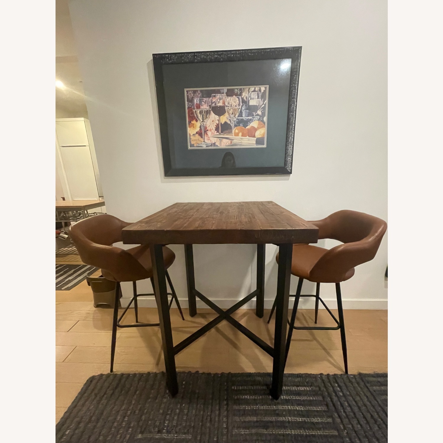 Pottery Barn Griffin Square Reclaimed Wood Bar Height Table - image-1