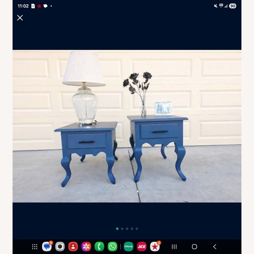 Used Royal Blue Solid Wood Nightstands/End Tables for sale on AptDeco