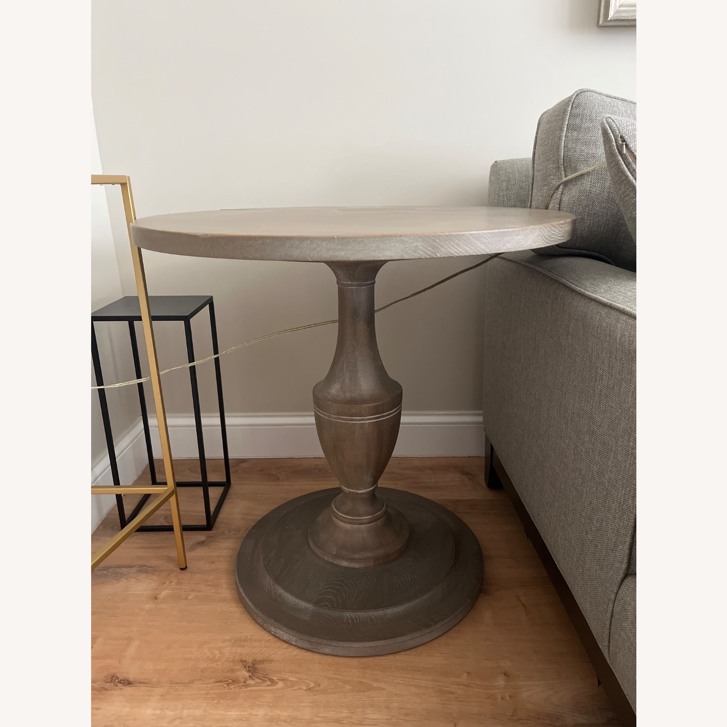 Ethan Allen Eloise Light Gray Wood Side Table - image-1