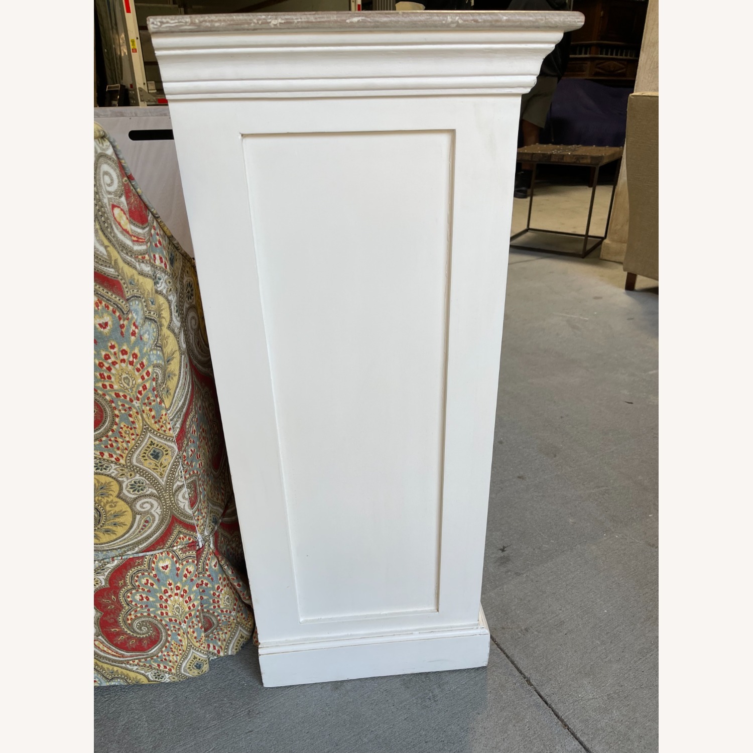 Large White Washed Four-Door Cabinet - image-4
