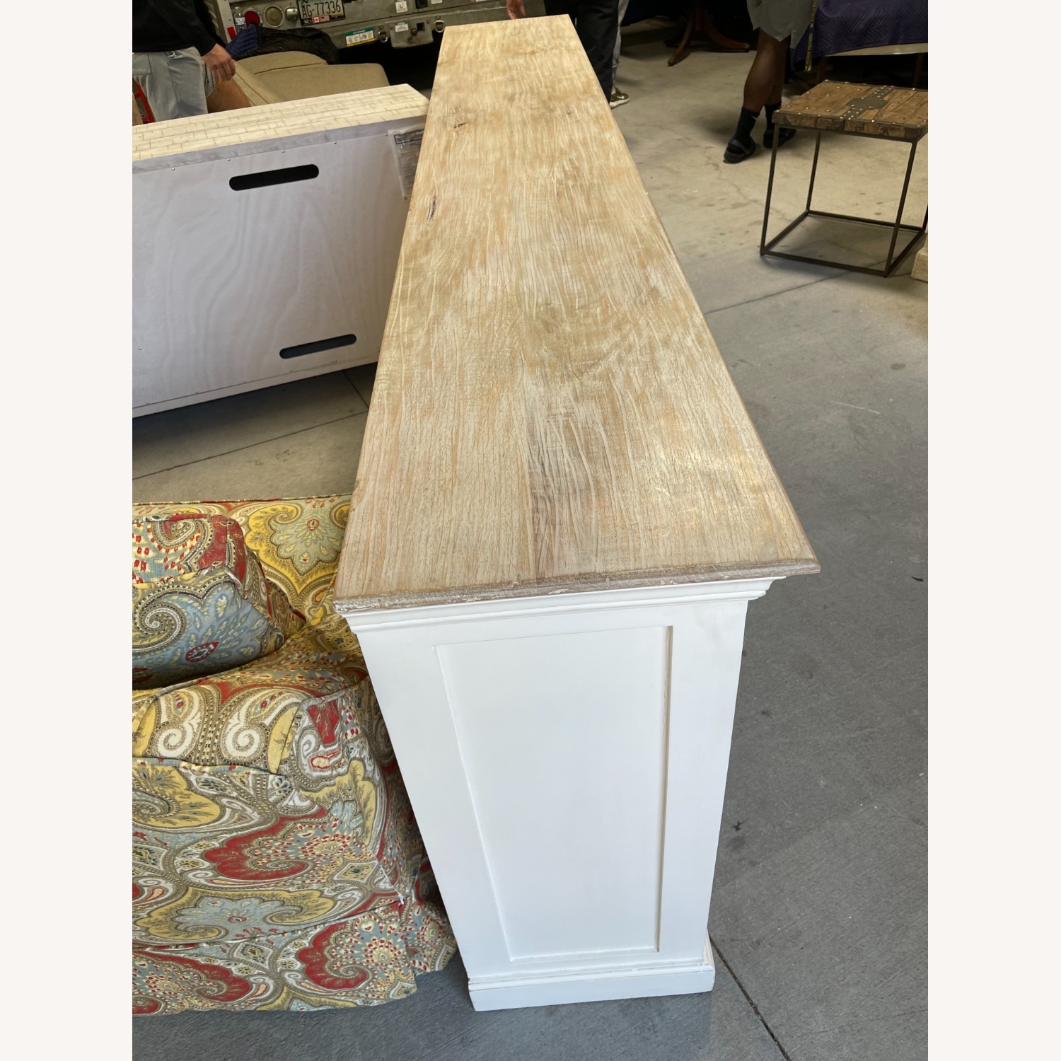 Large White Washed Four-Door Cabinet - image-3