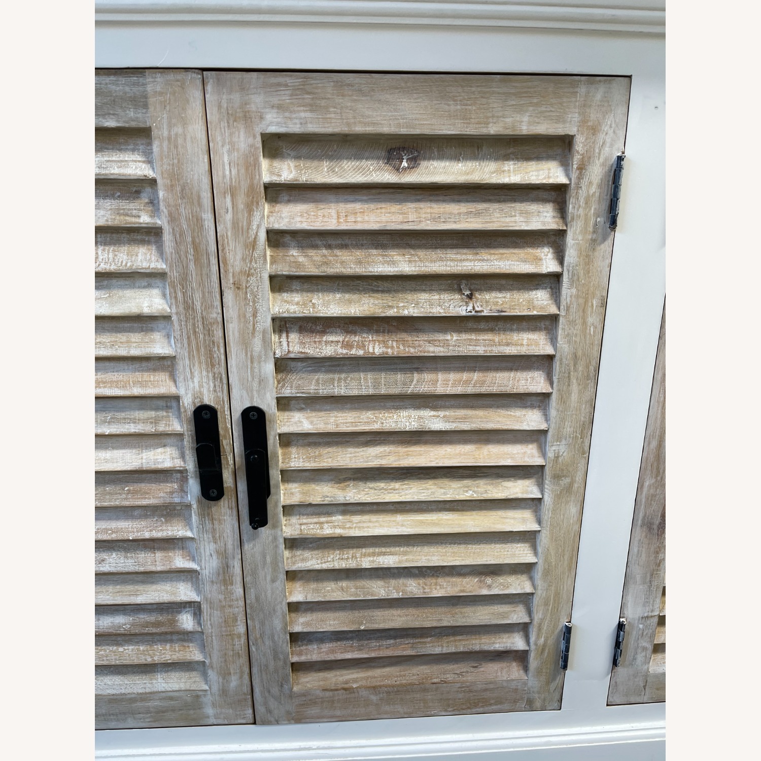 Large White Washed Four-Door Cabinet - image-7