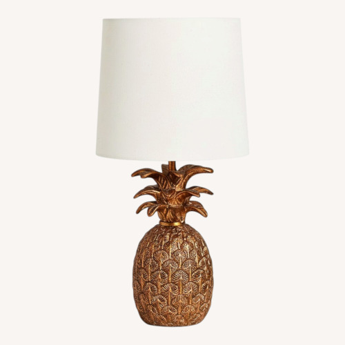 Used Anthropologie Gold Pineapple Metal Table Lamp  for sale on AptDeco