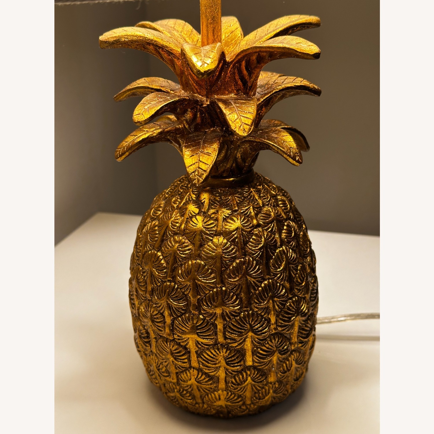 Anthropologie Gold Pineapple Metal Table Lamp - image-3