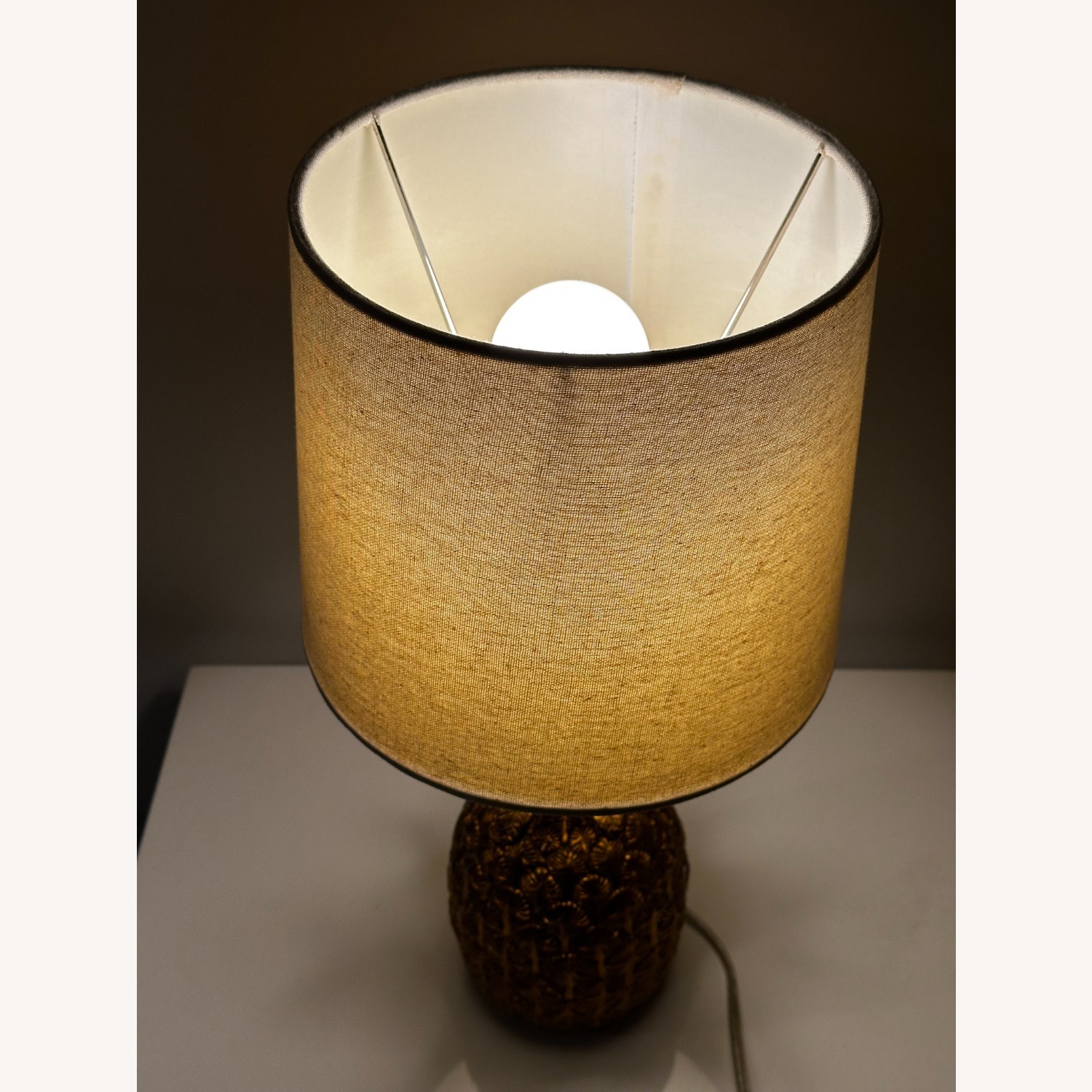 Anthropologie Gold Pineapple Metal Table Lamp - image-2
