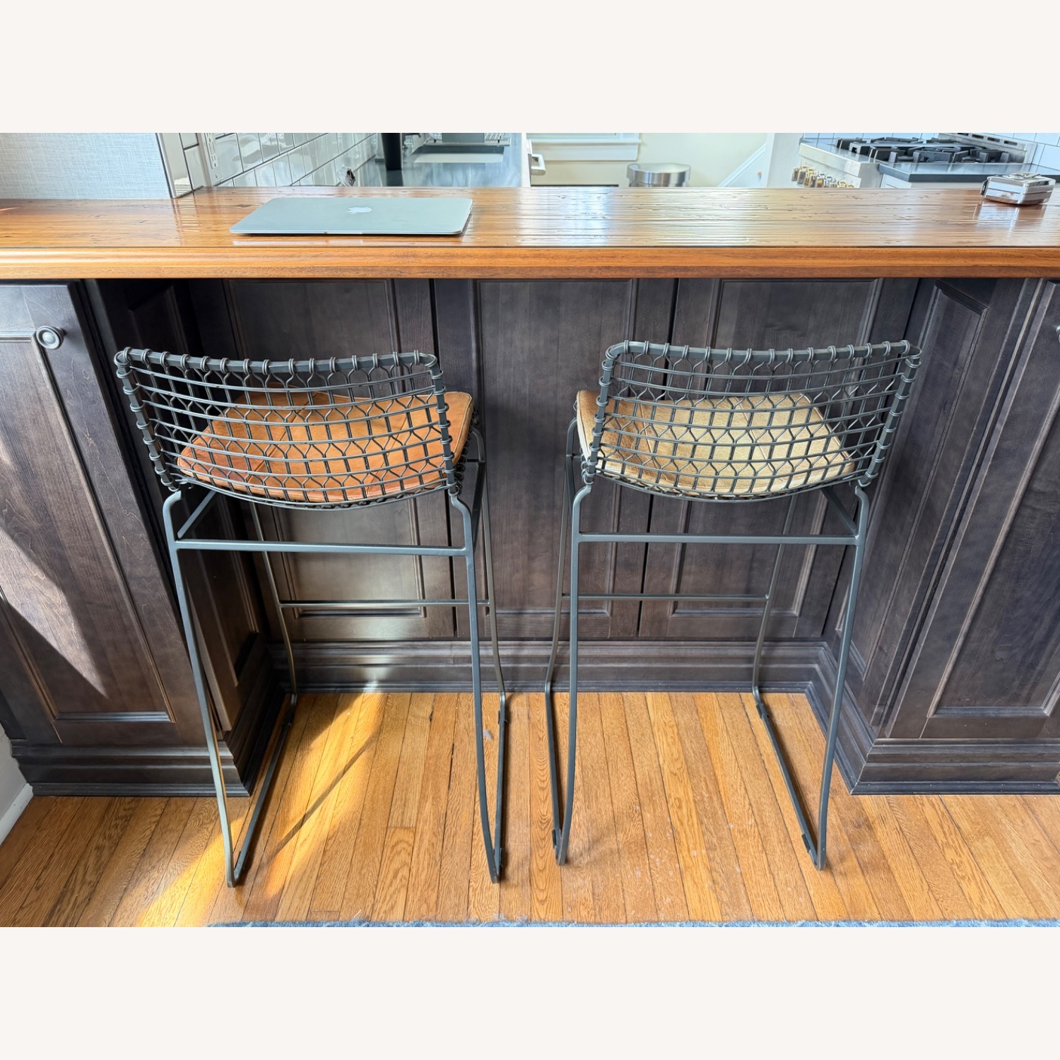 Crate & Barrel Tig Dark Gray Metal Stools - image-4