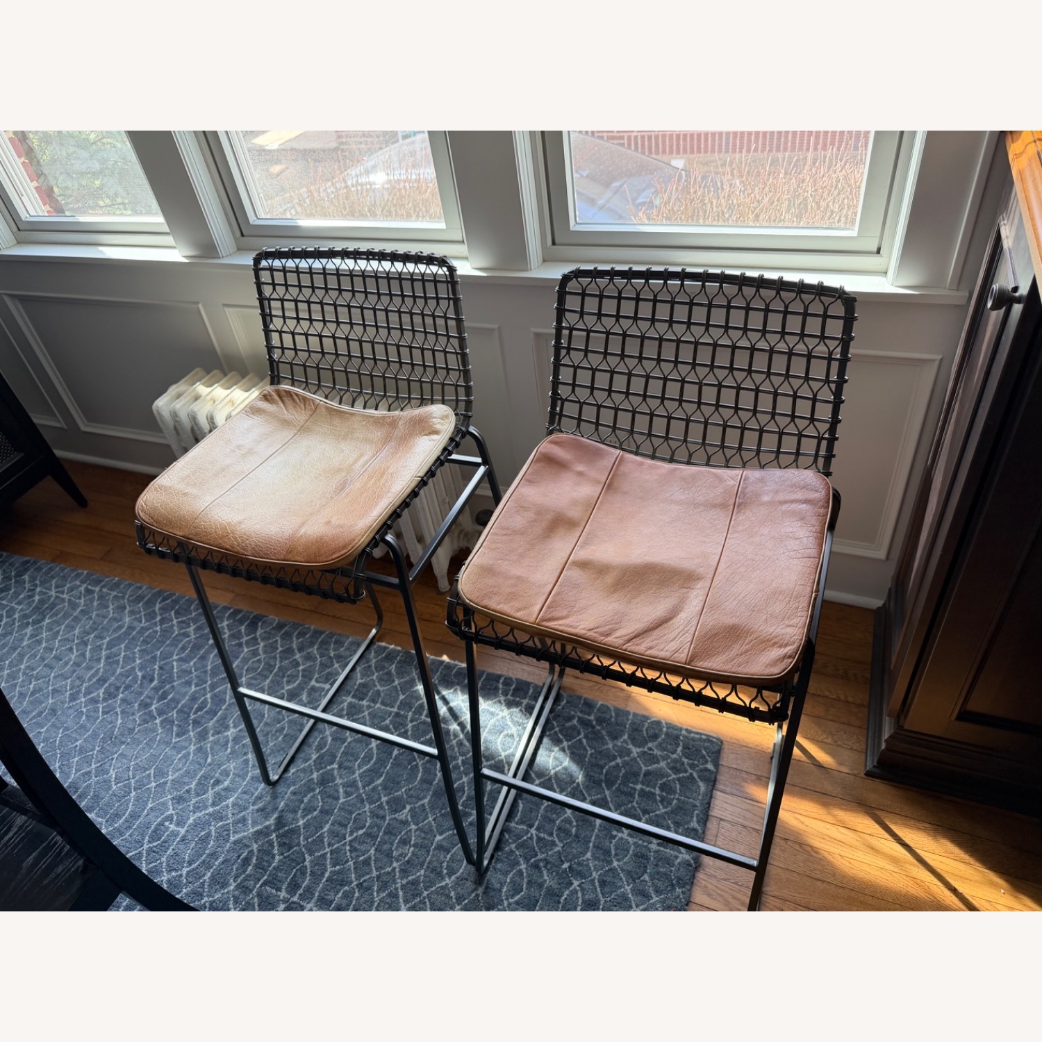 Crate & Barrel Tig Dark Gray Metal Stools - image-2