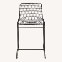 Crate & Barrel Tig Dark Gray Metal Stools