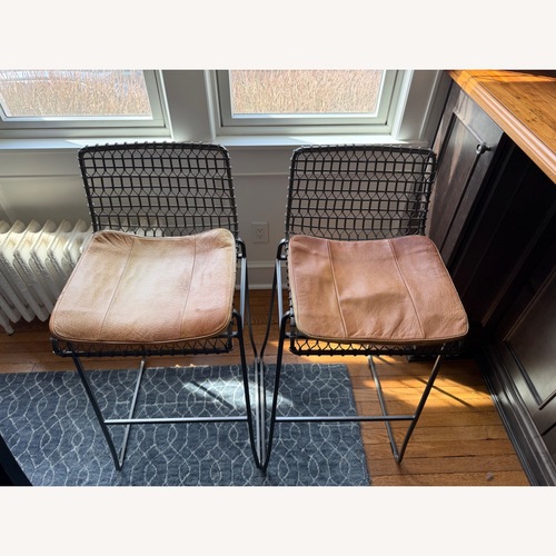 Used Crate & Barrel Tig Dark Gray Metal Stools for sale on AptDeco