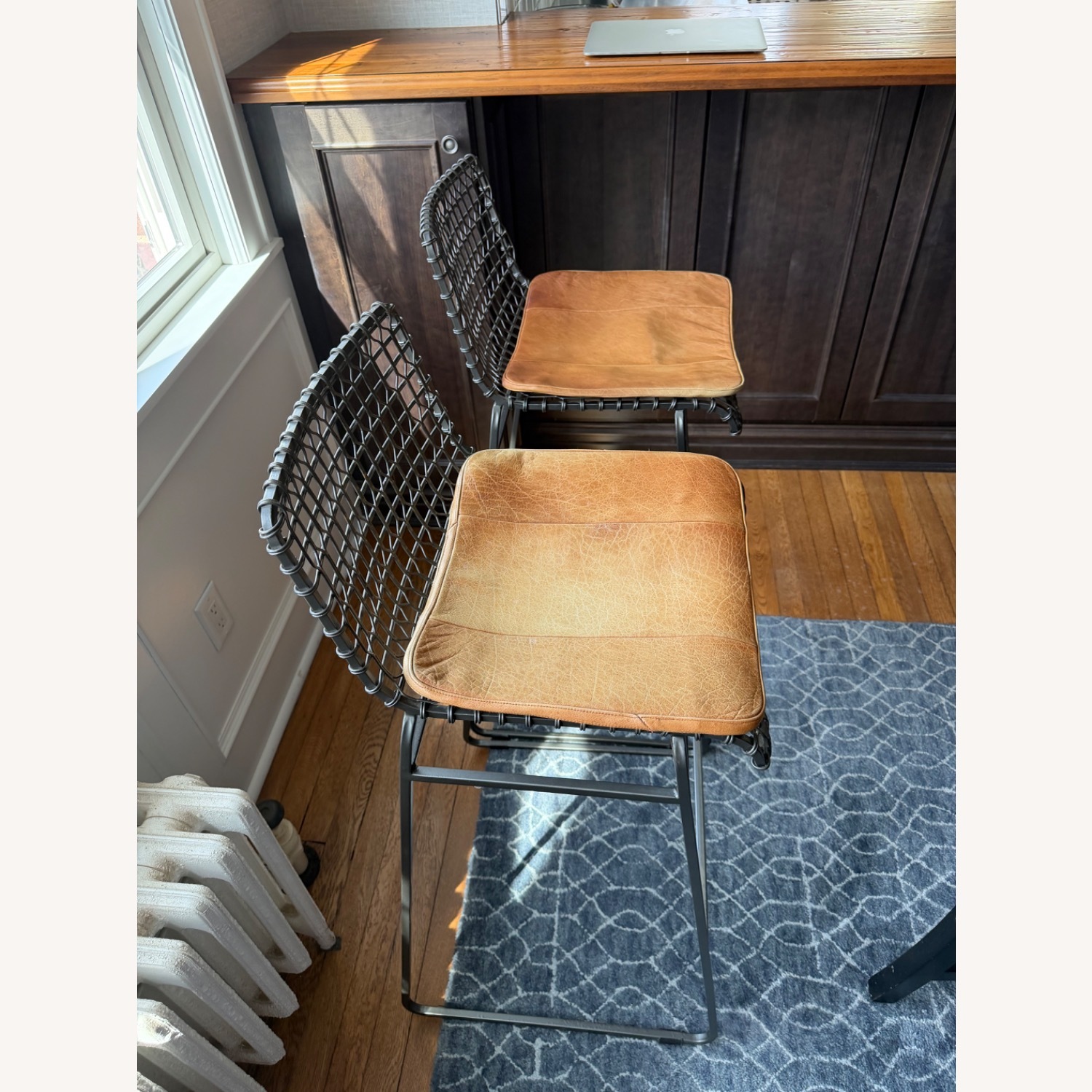 Crate & Barrel Tig Dark Gray Metal Stools - image-3