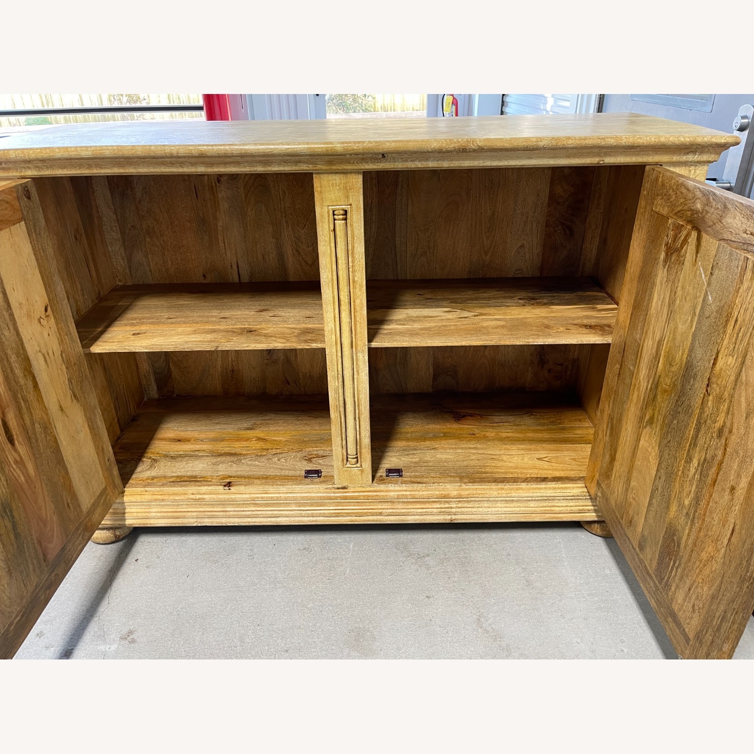 Yellow Washed Pine Two-Door Console or Credenza - image-5