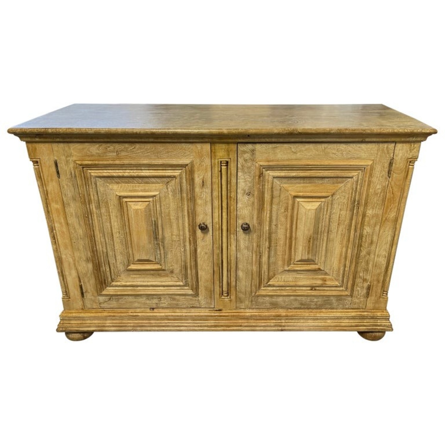 Yellow Washed Pine Two-Door Console or Credenza - image-8