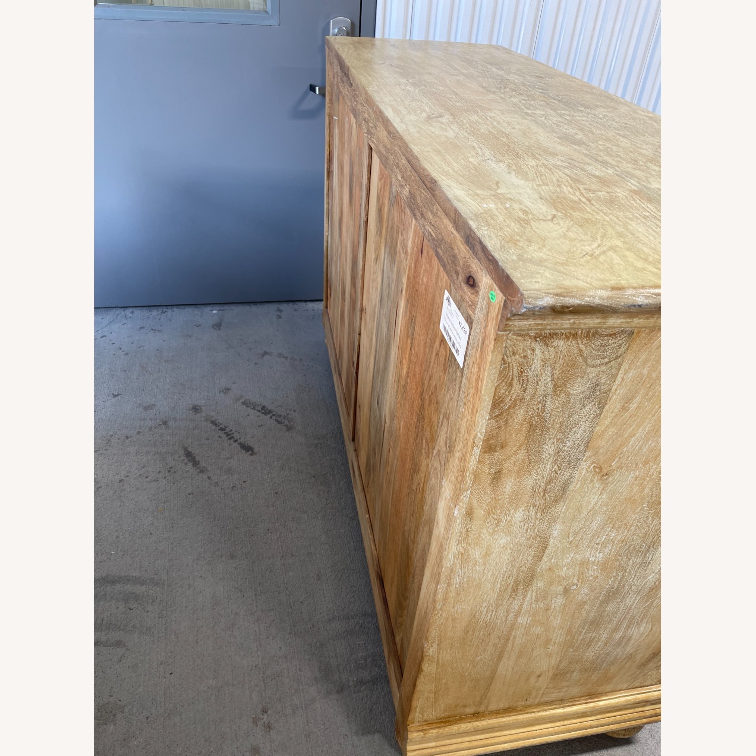Yellow Washed Pine Two-Door Console or Credenza - image-4