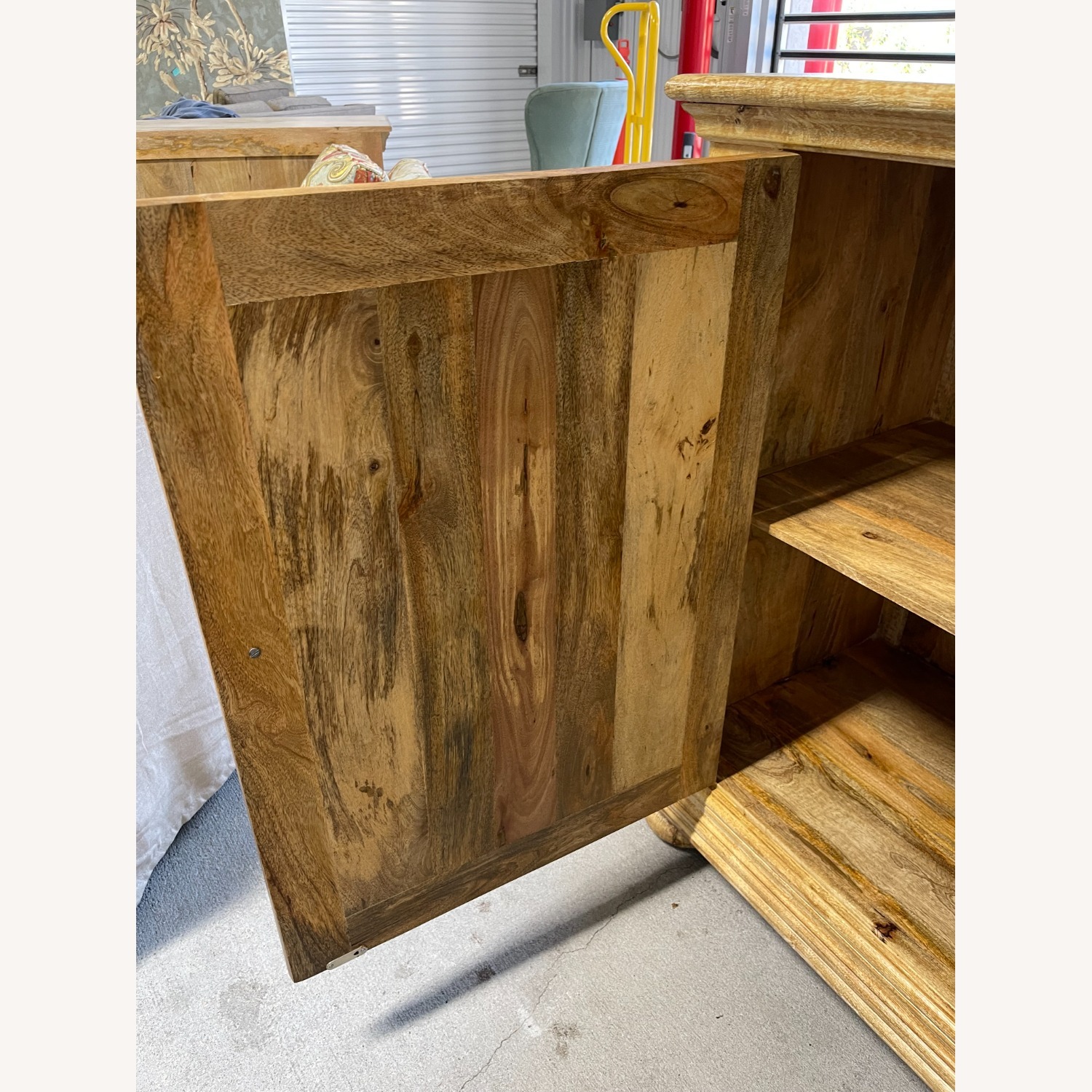 Yellow Washed Pine Two-Door Console or Credenza - image-6