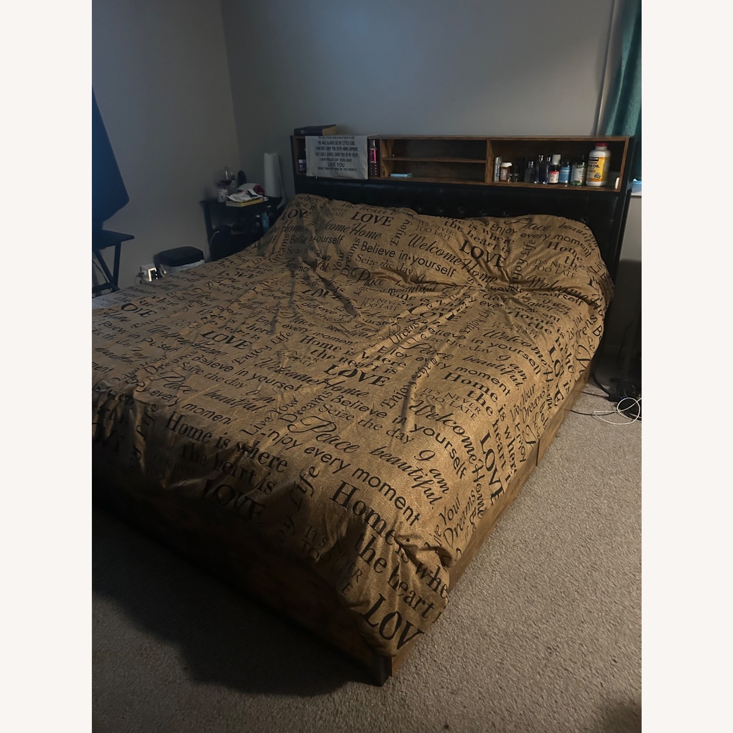 Wayfair Dark Brown King Bed - image-3