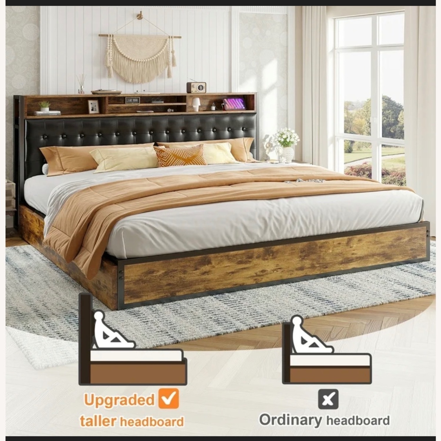 Wayfair Dark Brown King Bed - image-6