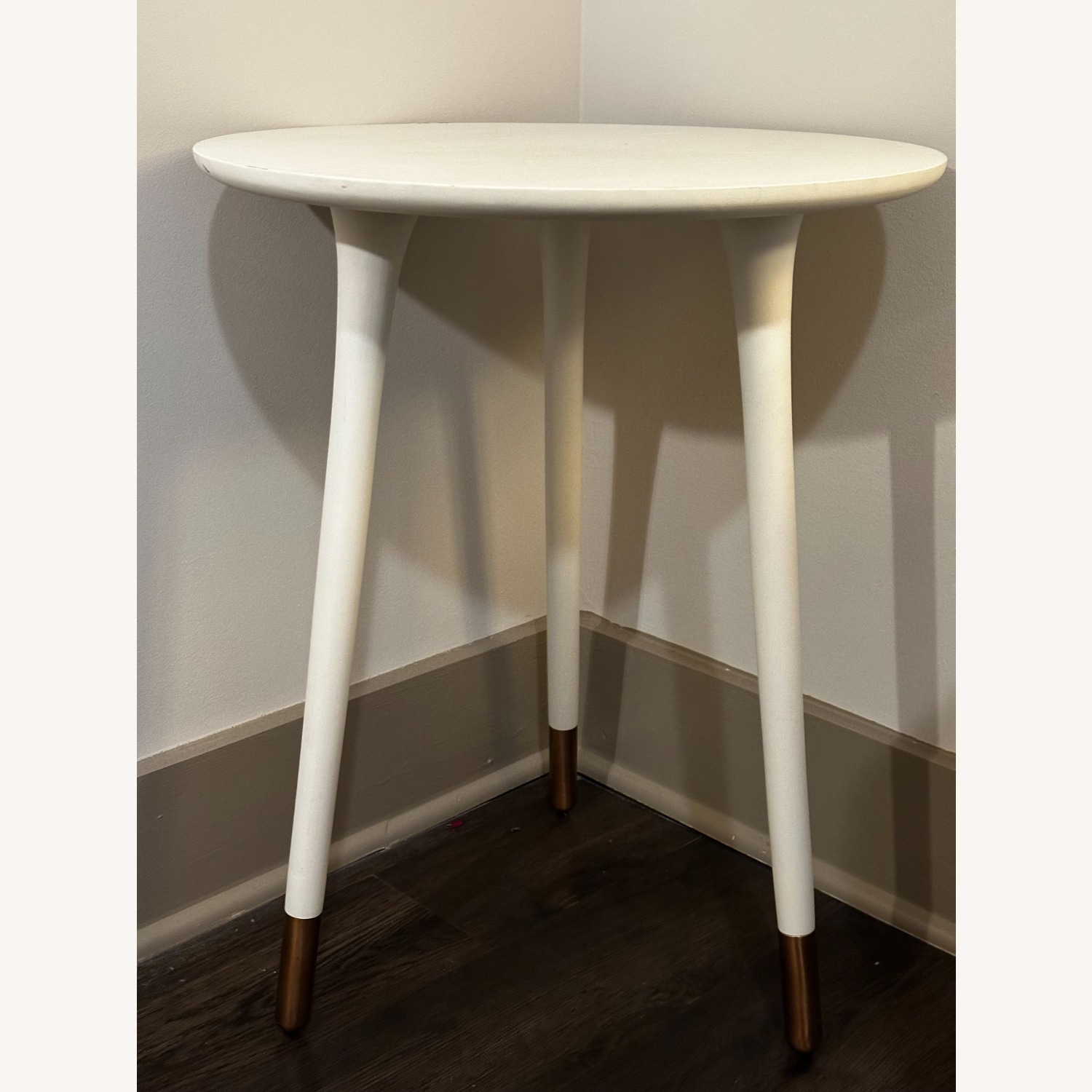 Anthropologie White Wood Side Table - image-3