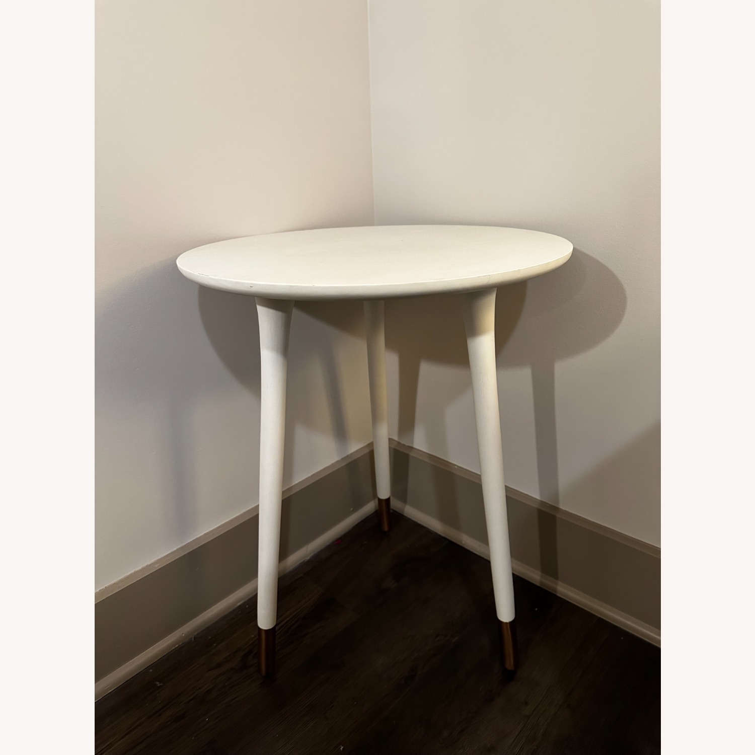 Anthropologie White Wood Side Table - image-4