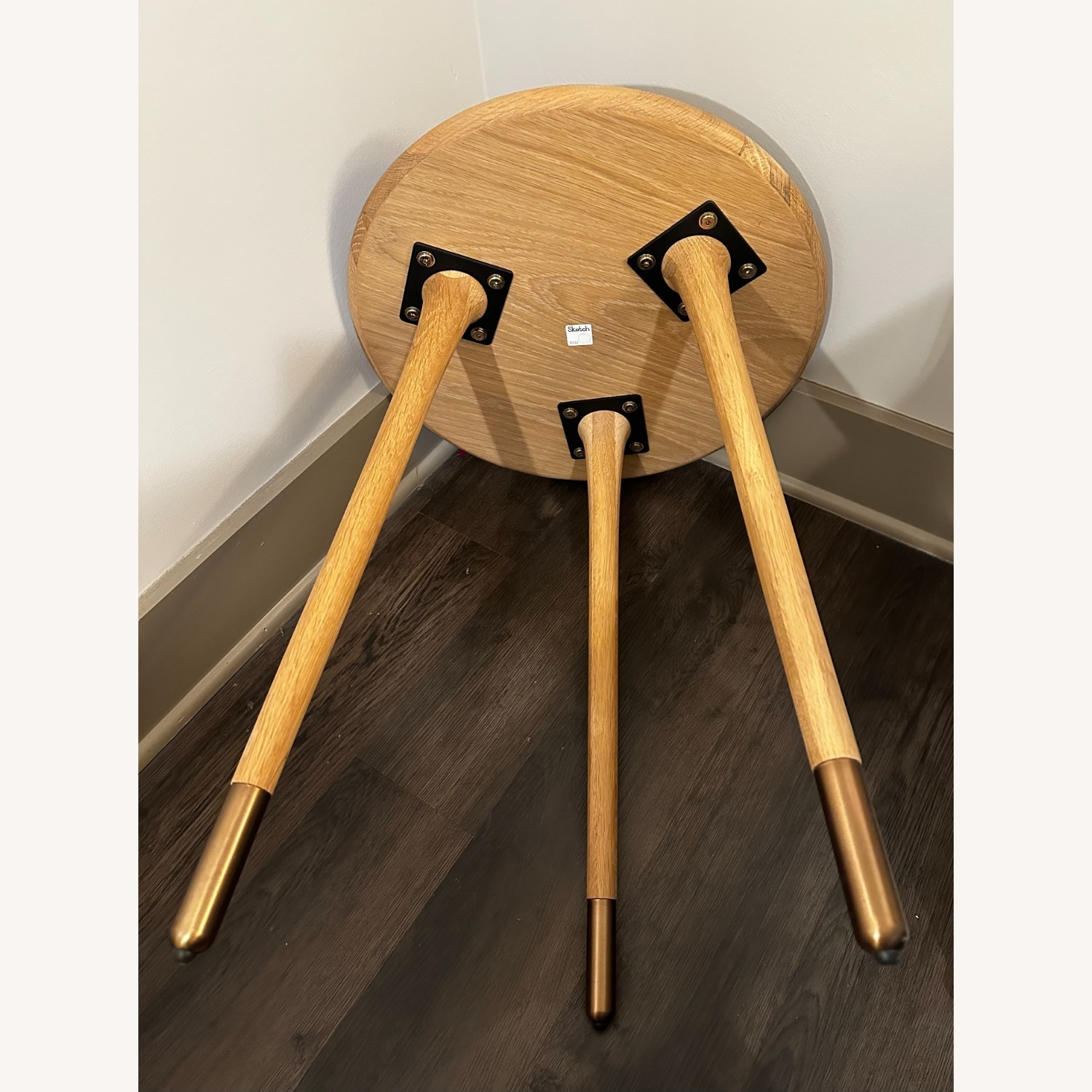 Anthropologie Light Brown Wood Side Table - image-4