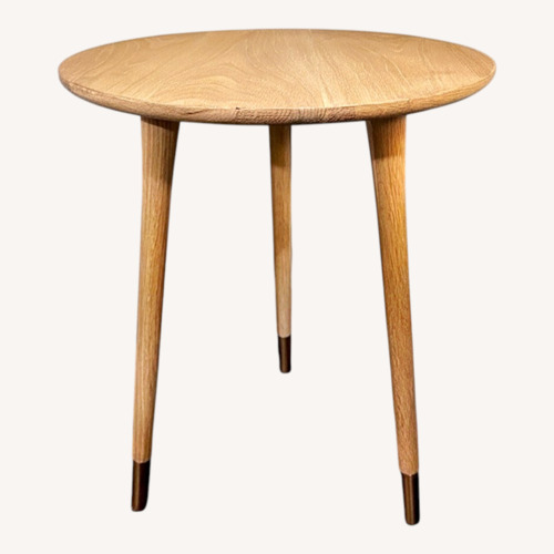 Used Anthropologie Light Brown Wood Side Table for sale on AptDeco