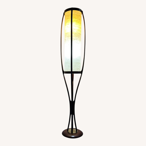 Used Vintage/Antique Dark Brown Wood Floor Lamp for sale on AptDeco