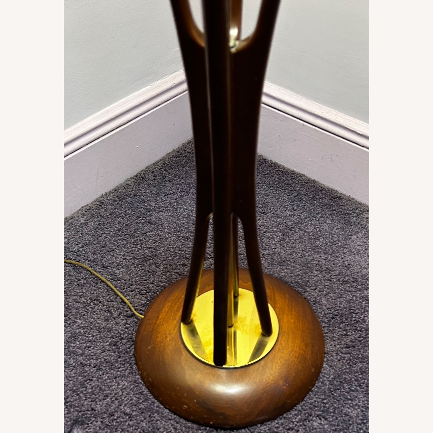 Vintage/Antique Dark Brown Wood Floor Lamp - image-3