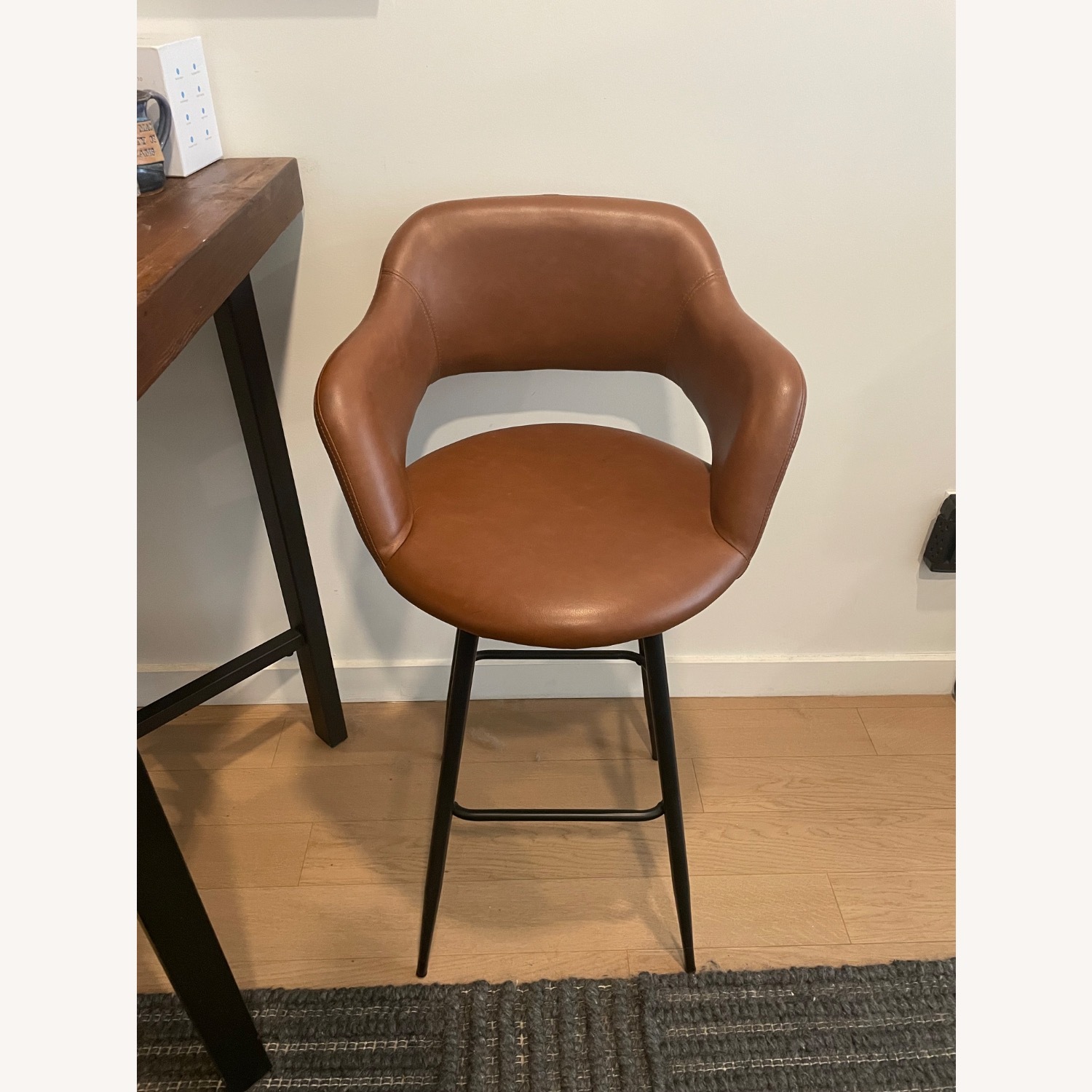 Wayfair Light Brown Leather Bar Stools - image-2