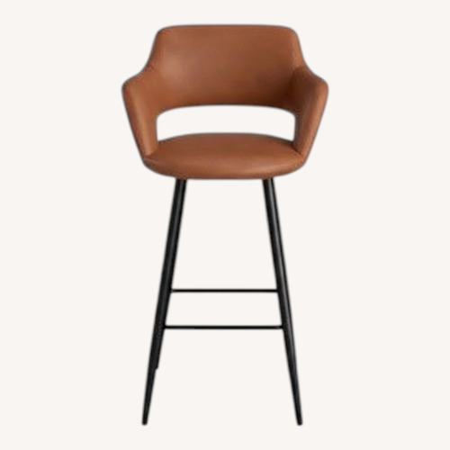 Used Wayfair Light Brown Leather Bar Stools for sale on AptDeco