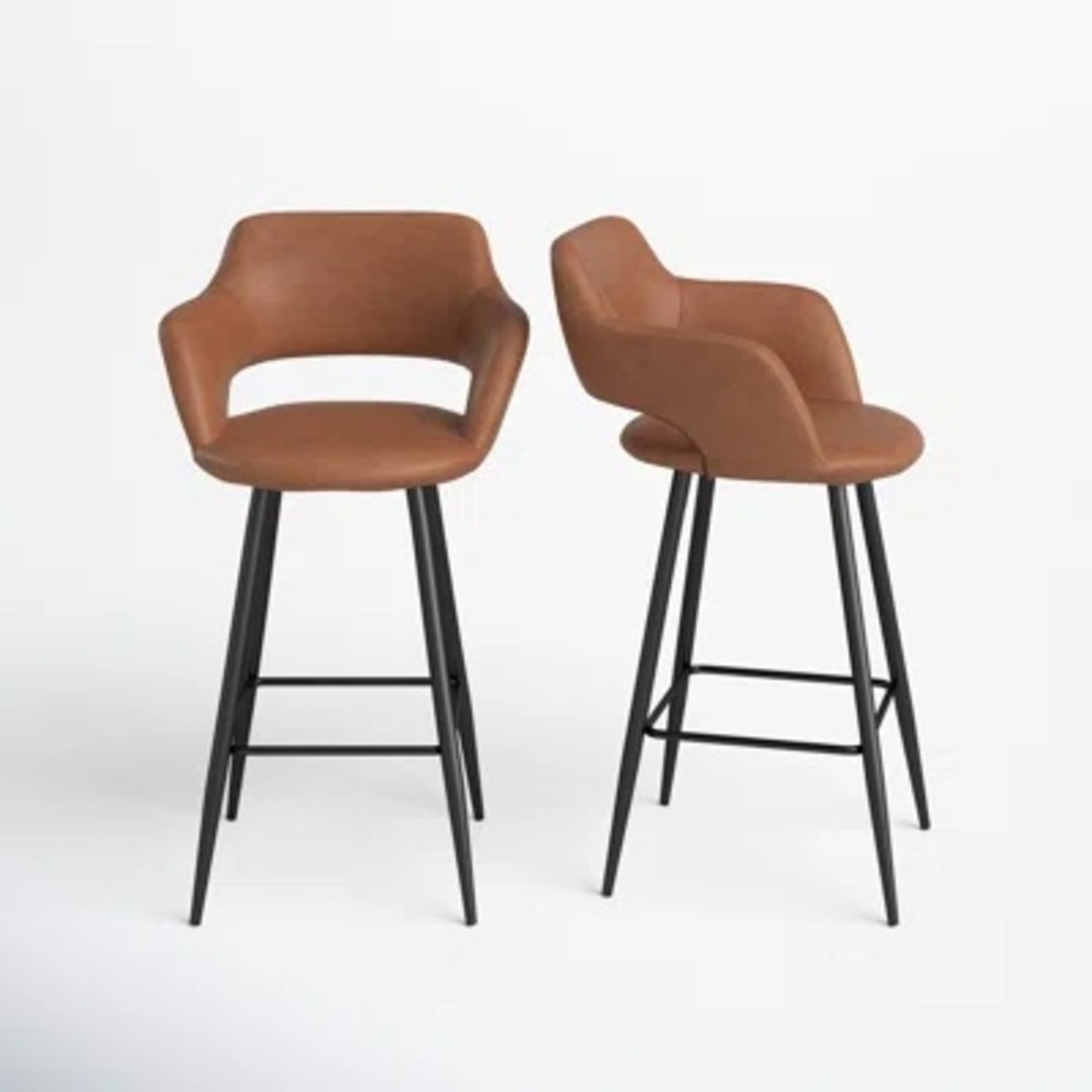 Wayfair Light Brown Leather Bar Stools - image-6