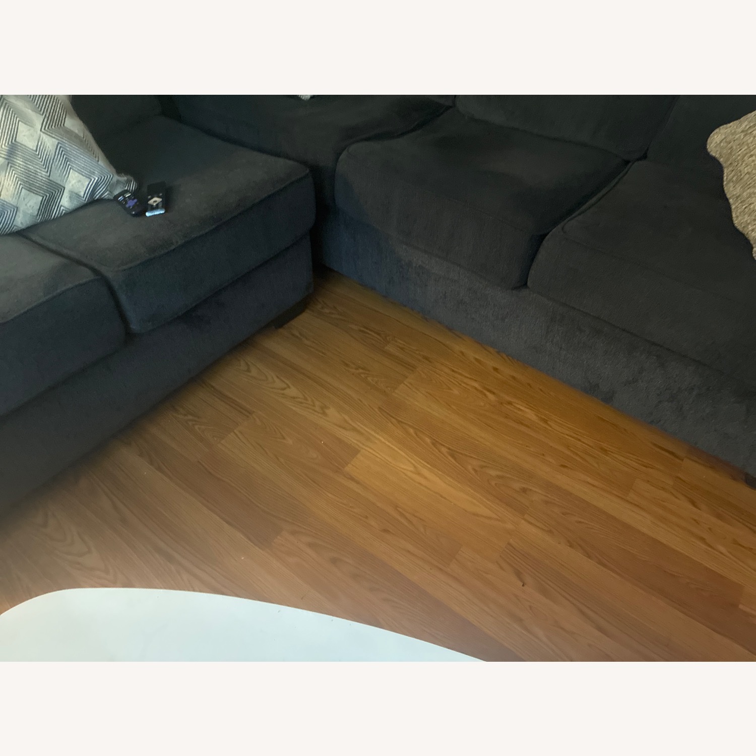 Dark Blue Ashley Furniture 2 Sectional Couch clean - image-5