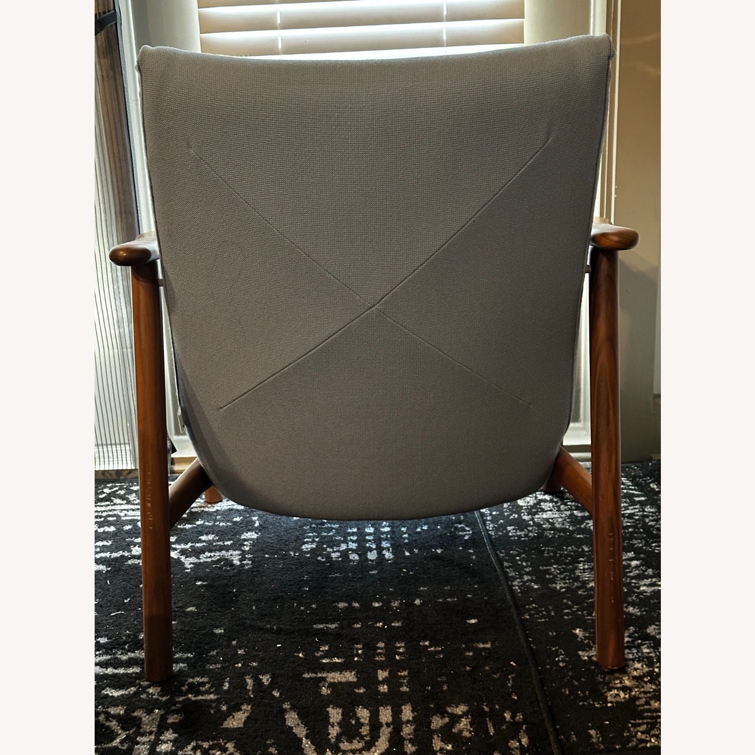 Anthropologie Blue Wood Accent Chairs - image-3