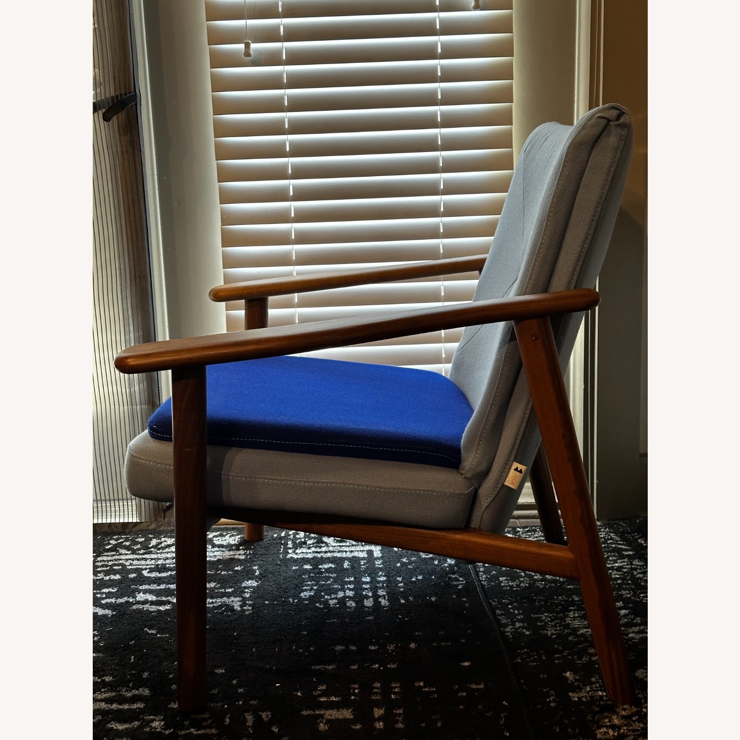 Anthropologie Blue Wood Accent Chairs - image-6