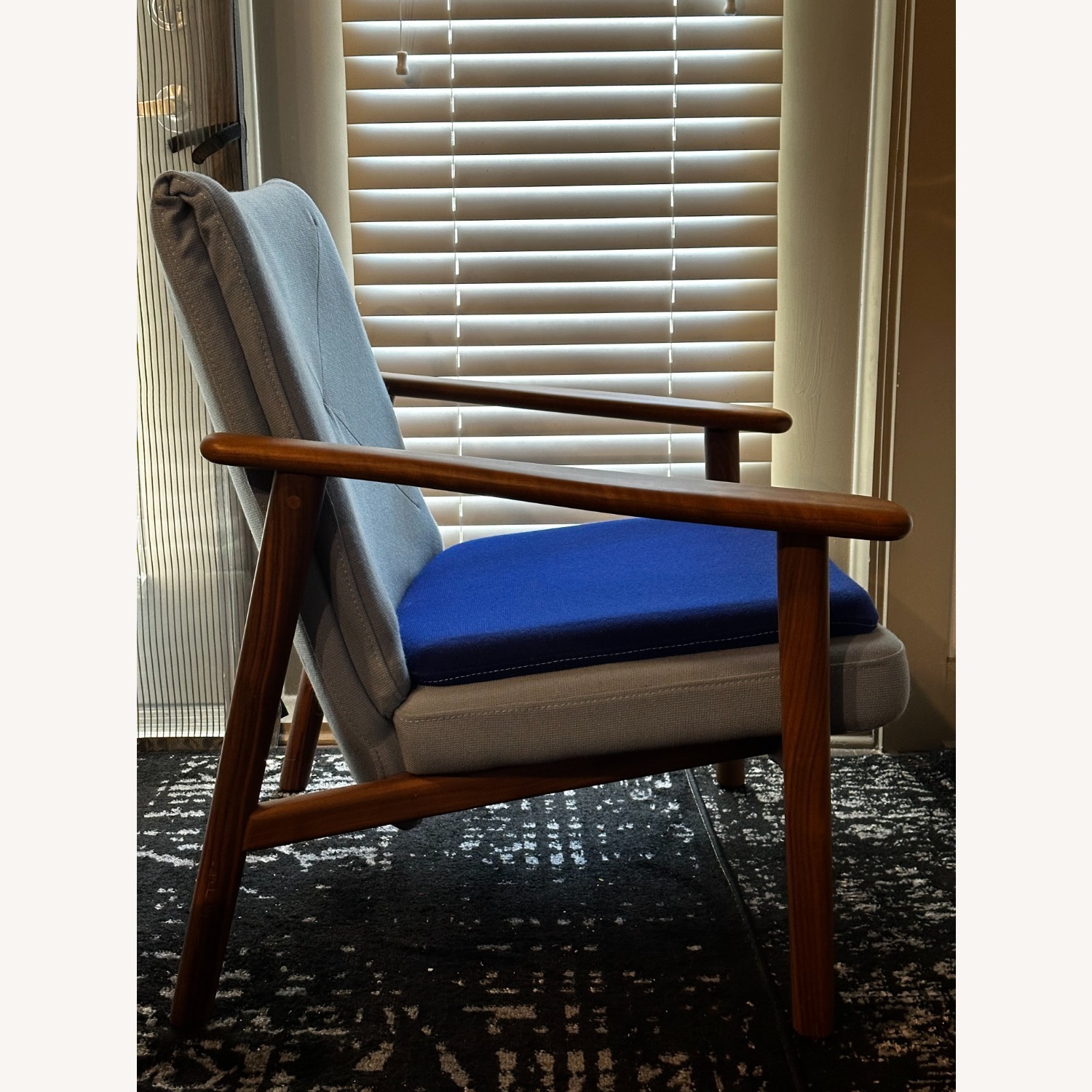 Anthropologie Blue Wood Accent Chairs - image-2