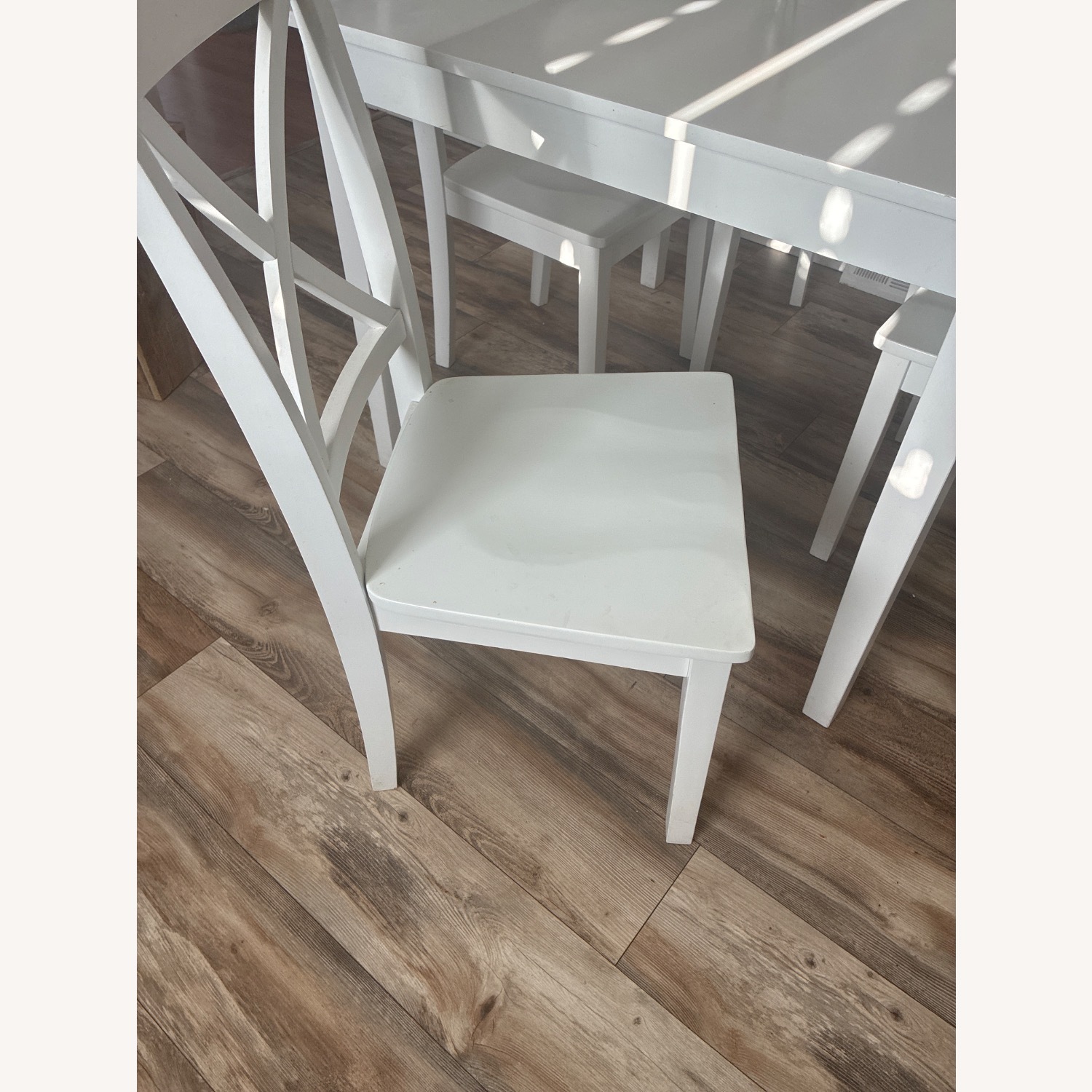 Simplicity White Heavy Kitchen Table and 4 Chairs - image-6