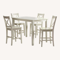 Simplicity White Heavy Kitchen Table and 4 Chairs