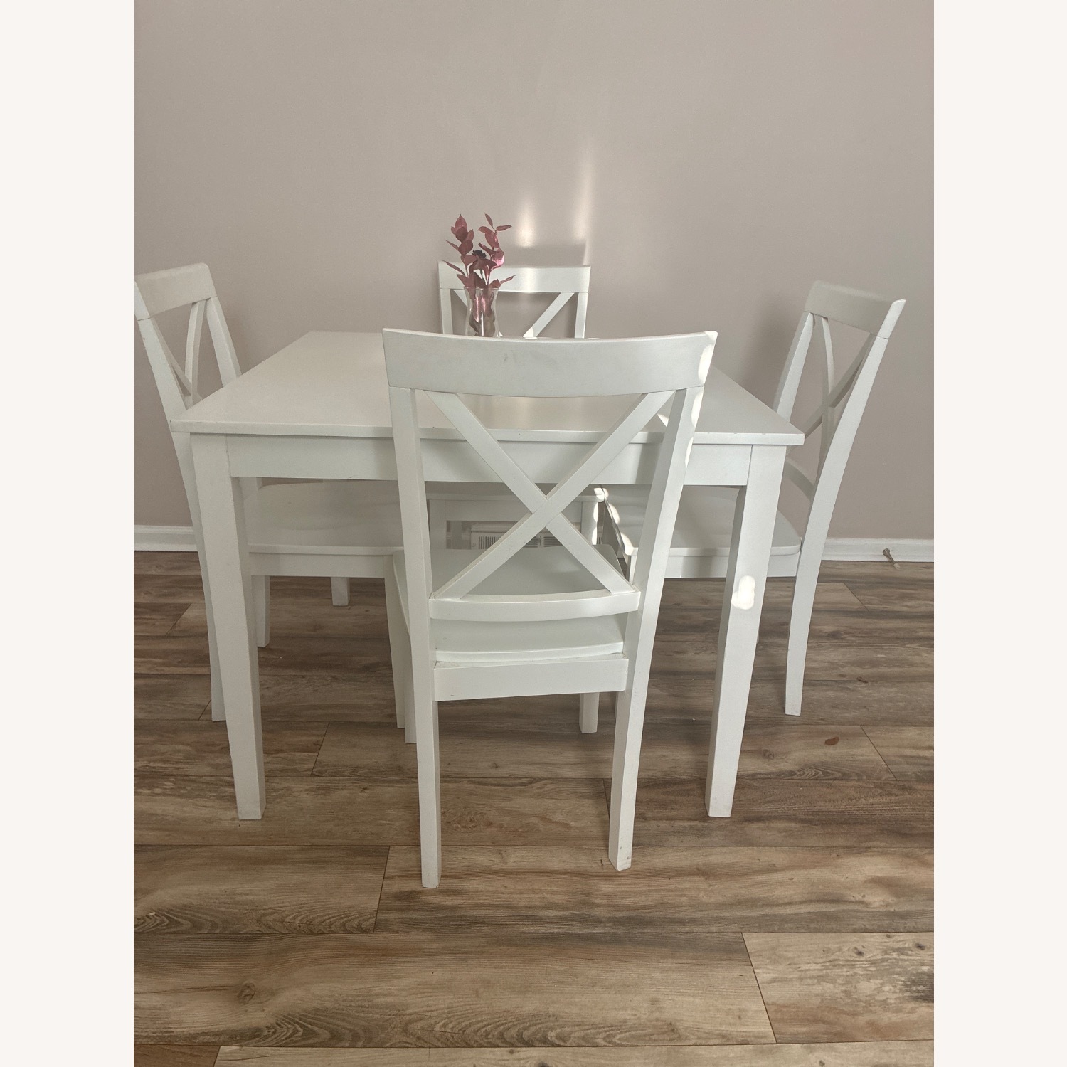 Simplicity White Heavy Kitchen Table and 4 Chairs - image-5