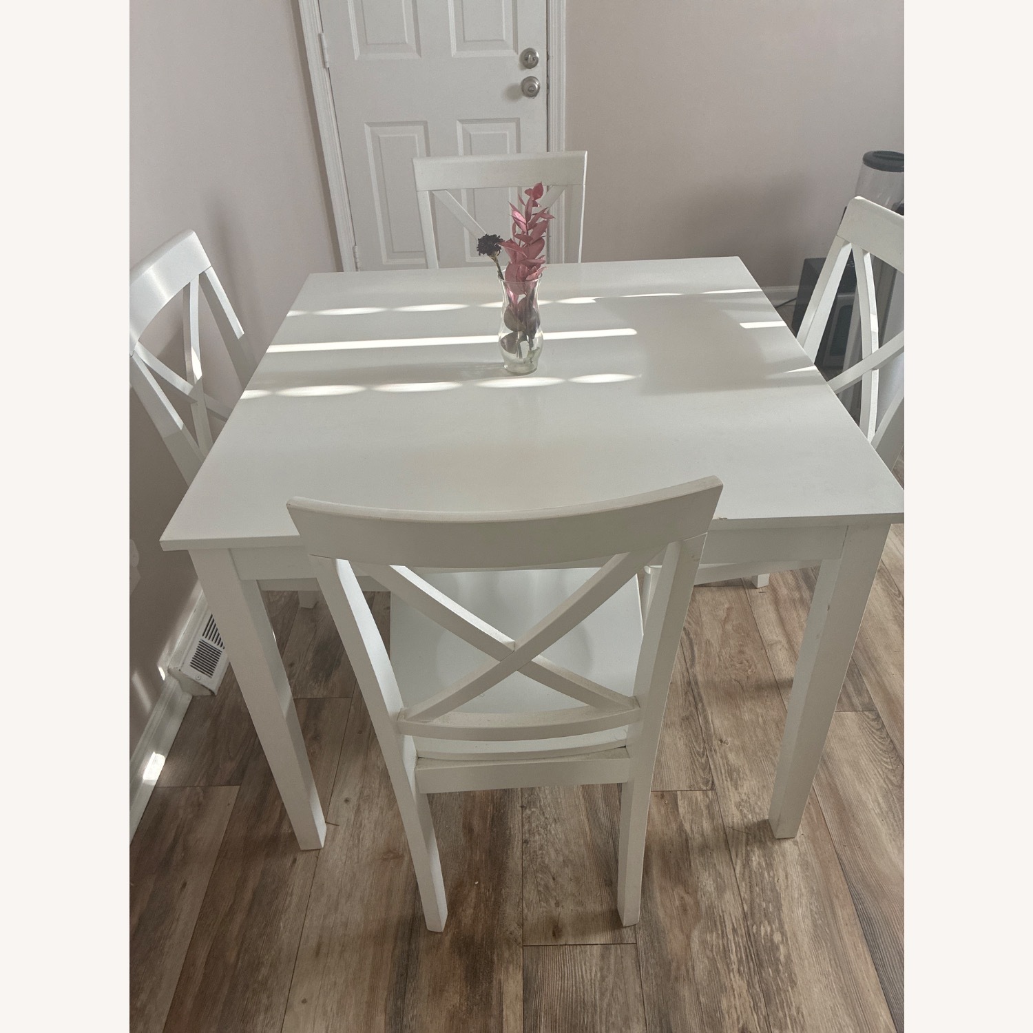 Simplicity White Heavy Kitchen Table and 4 Chairs - image-4
