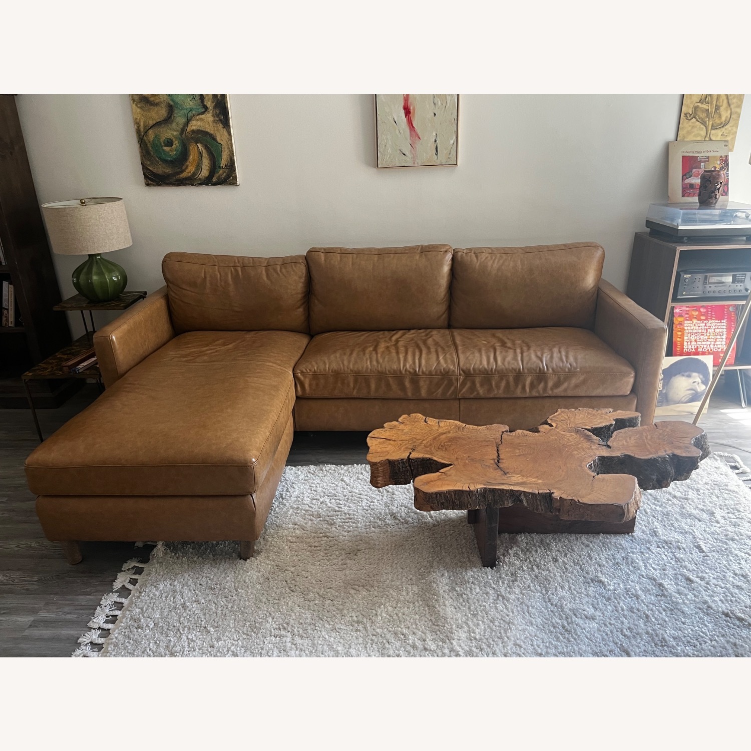 Joss & Main Tyrel 99" Wide Split Leather Reversible Sofa - image-1