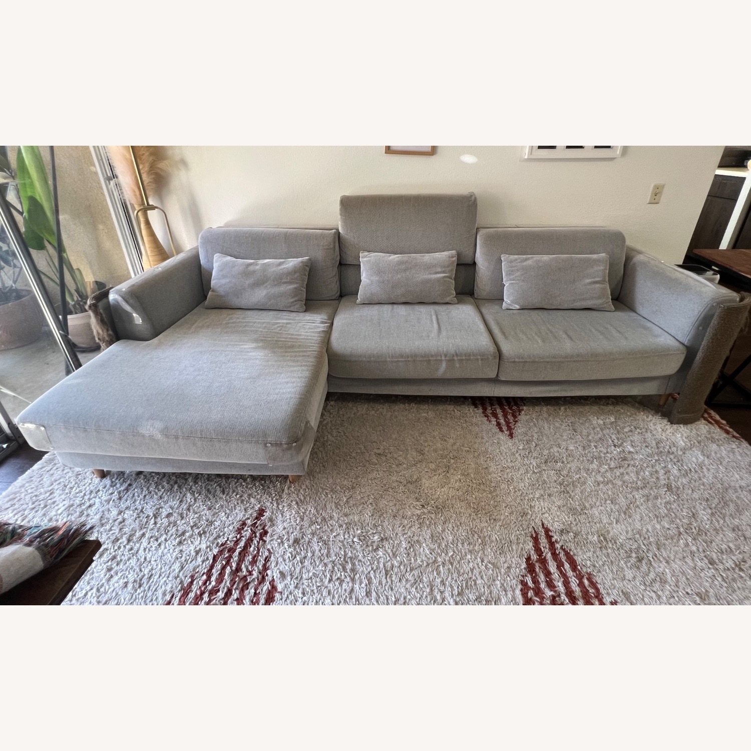 IKEA Slatorp Light Gray Fabric Chaise Lounge - image-1