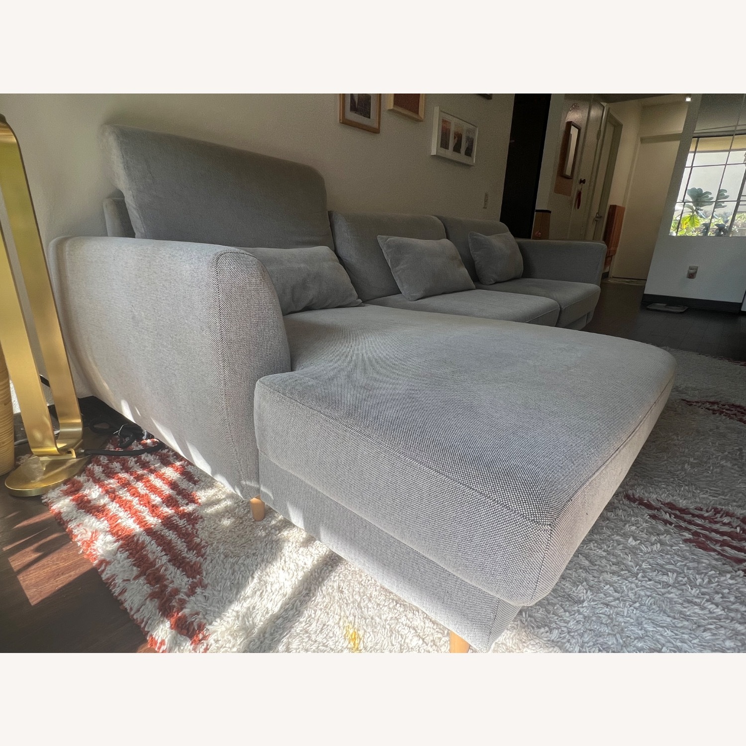 IKEA Slatorp Light Gray Fabric Chaise Lounge - image-3