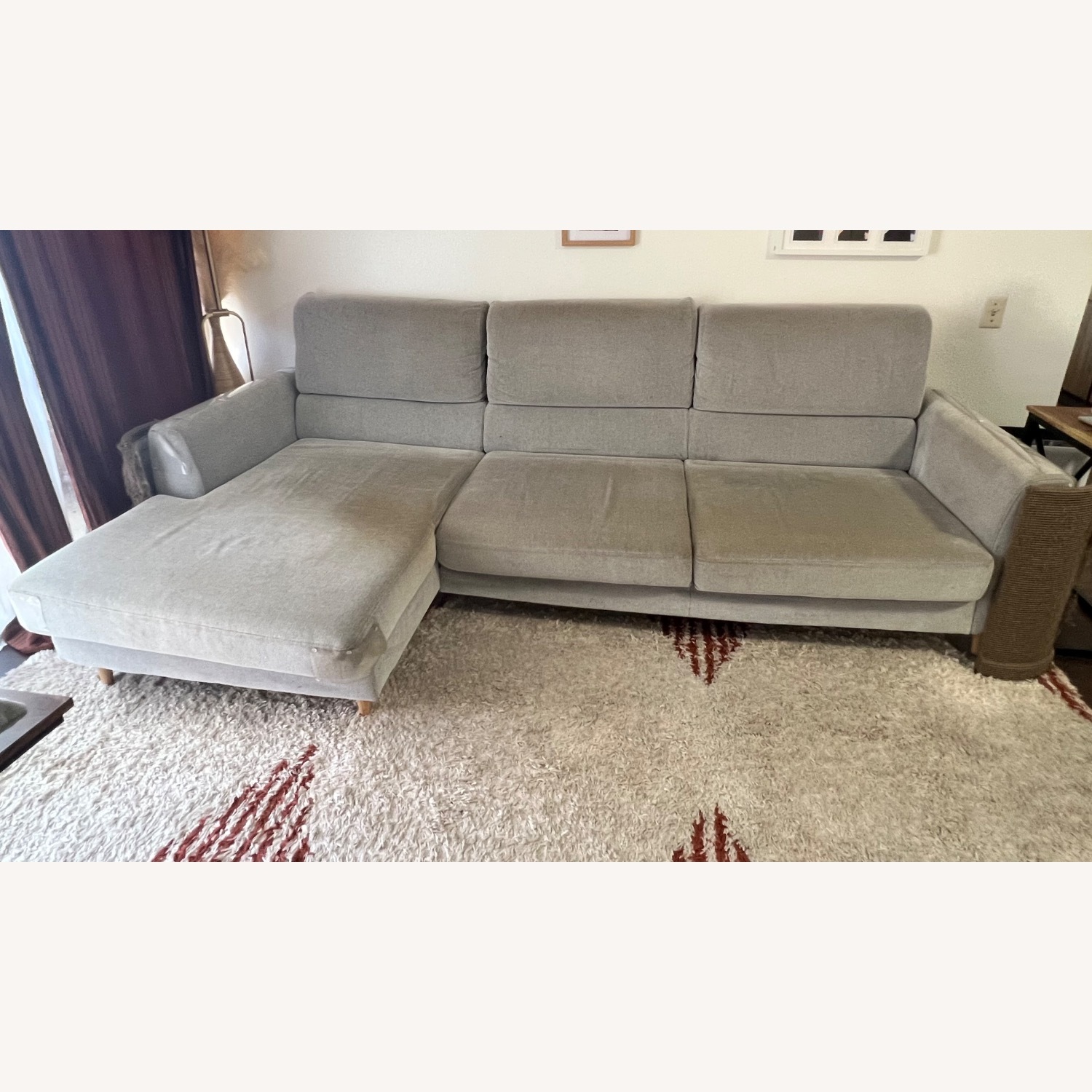 IKEA Slatorp Light Gray Fabric Chaise Lounge - image-4