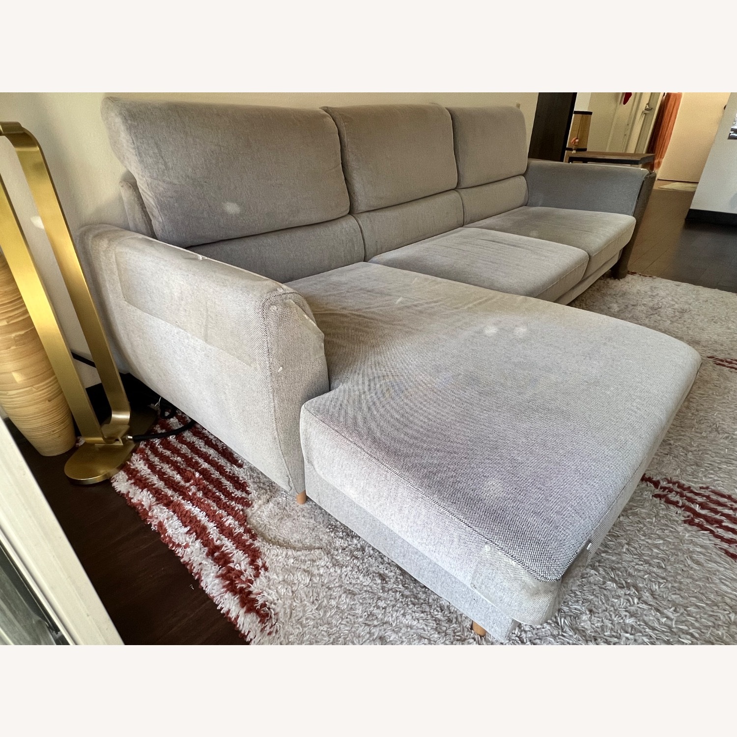 IKEA Slatorp Light Gray Fabric Chaise Lounge - image-3